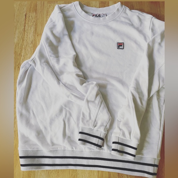 White vintage Fila sweatshirt L - Picture 2 of 4